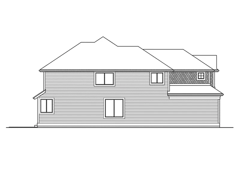 Craftsman House Plan Left Elevation - Wealden Tudor Home 071D-0120 - Shop House Plans and More