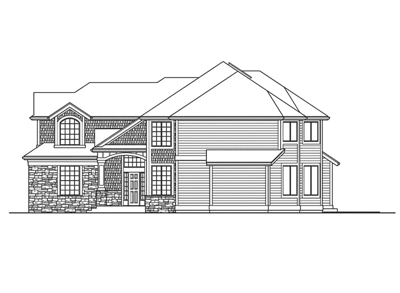 Craftsman House Plan Right Elevation - Wealden Tudor Home 071D-0120 - Shop House Plans and More
