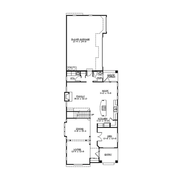 Traditional House Plan First Floor - Norman Spring Shingle Style 071D-0121 - Shop House Plans and More