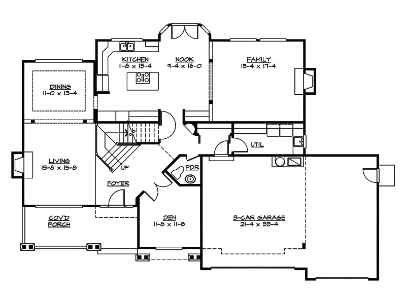 Arts & Crafts House Plan First Floor - Scoville Place Modern Home 071D-0122 - Shop House Plans and More