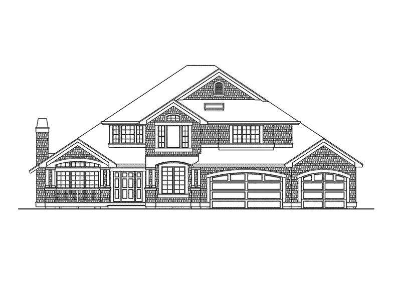 Arts & Crafts House Plan Front Elevation - Scoville Place Modern Home 071D-0122 - Shop House Plans and More