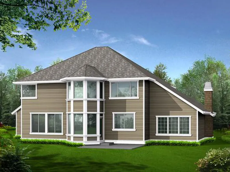 Luxury House Plan Rear Photo 03 - Scoville Place Modern Home 071D-0122 - Shop House Plans and More