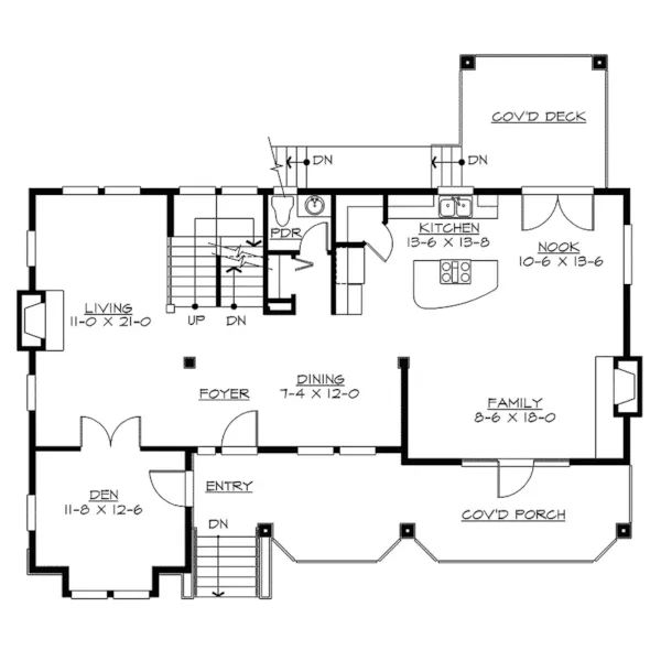 Arts & Crafts House Plan First Floor - Vermillion Bay Raised  Home 071D-0123 - Shop House Plans and More