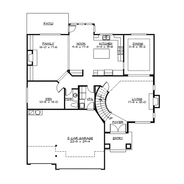 Modern House Plan First Floor - Pitman Hill Contemporary Home 071D-0124 - Shop House Plans and More