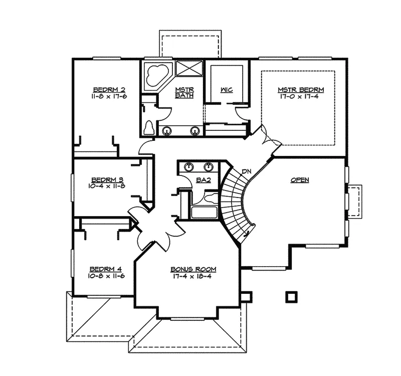 Southern House Plan Second Floor - Pitman Hill Contemporary Home 071D-0124 - Shop House Plans and More