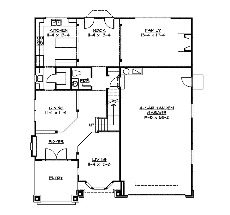 Modern House Plan First Floor - Maulbronn Craftsman Home 071D-0126 - Shop House Plans and More