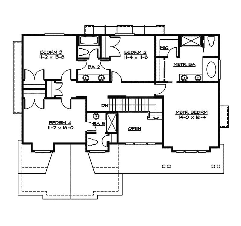 Southern House Plan Second Floor - Garden Path Craftsman Home 071D-0129 - Search House Plans and More
