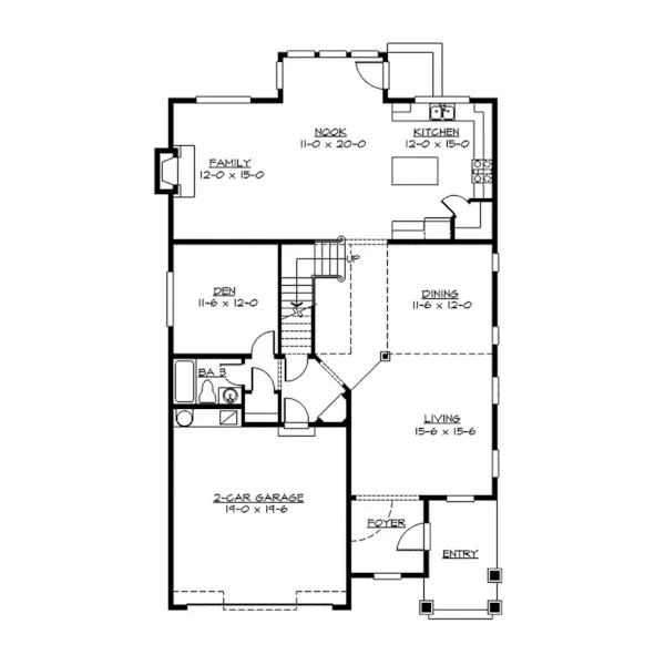 Modern House Plan First Floor - Etherton Arts And Crafts Home 071D-0130 - Search House Plans and More