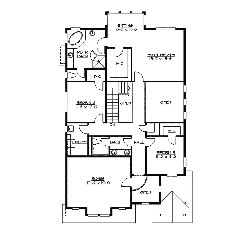 Traditional House Plan Second Floor - Etherton Arts And Crafts Home 071D-0130 - Search House Plans and More