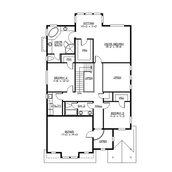 Modern House Plan Second Floor - Etherton Arts And Crafts Home 071D-0130 - Search House Plans and More