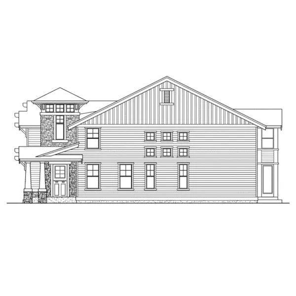 Modern House Plan Right Elevation - Etherton Arts And Crafts Home 071D-0130 - Search House Plans and More