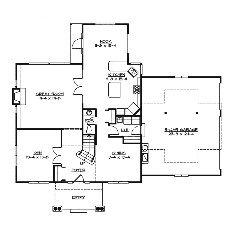 Modern House Plan First Floor - Emmett Luxury Country Home 071D-0131 - Search House Plans and More