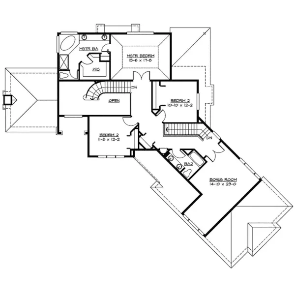 Traditional House Plan Second Floor - Glasgow European Home 071D-0133 - Search House Plans and More