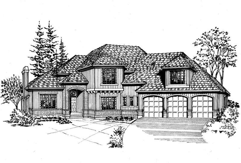 Southern House Plan Front Image of House - Glasgow European Home 071D-0133 - Search House Plans and More