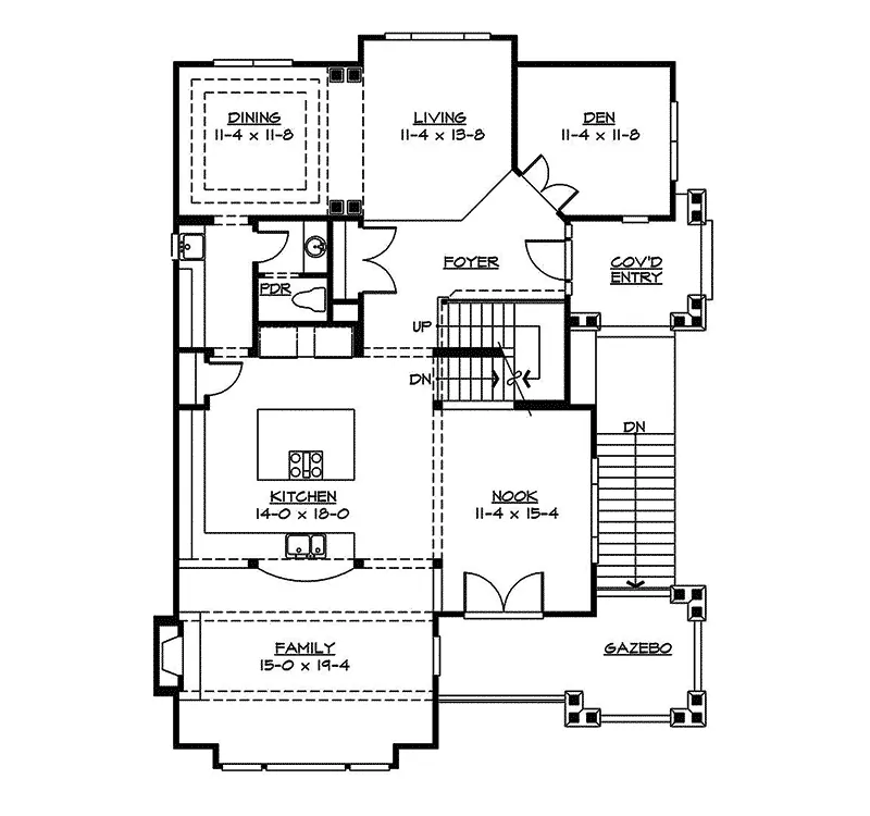 Contemporary House Plan First Floor - Gramercy Place Craftsman Home 071D-0134 - Search House Plans and More