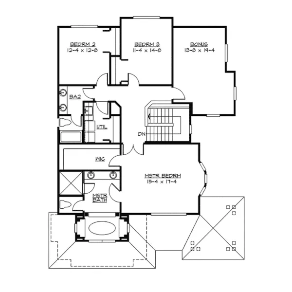 Southern House Plan Second Floor - Gramercy Place Craftsman Home 071D-0134 - Search House Plans and More