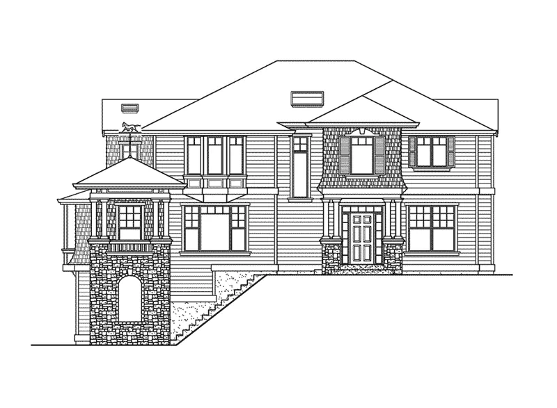 Luxury House Plan Front Elevation - Gramercy Place Craftsman Home 071D-0134 - Search House Plans and More