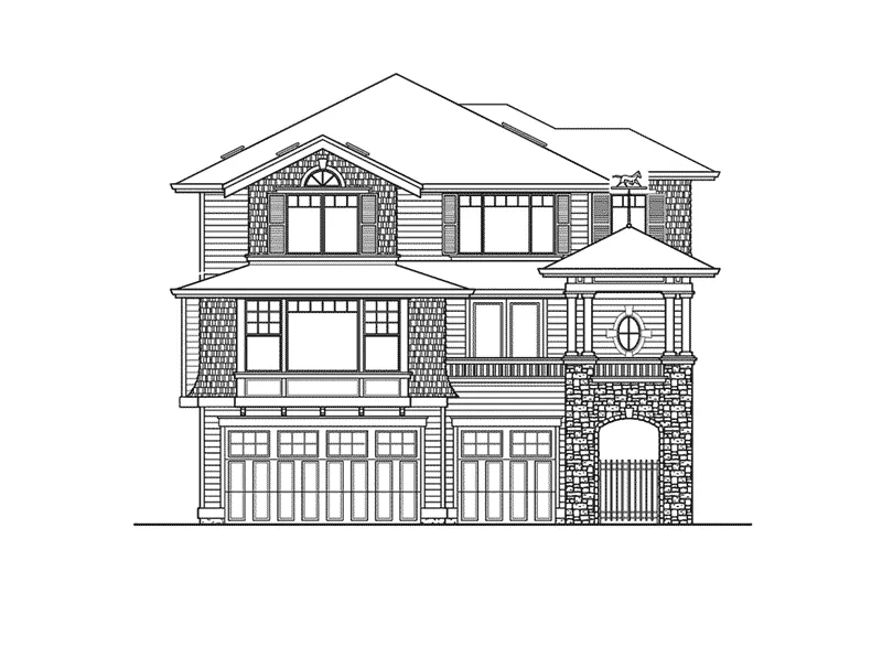 Modern House Plan Left Elevation - Gramercy Place Craftsman Home 071D-0134 - Search House Plans and More