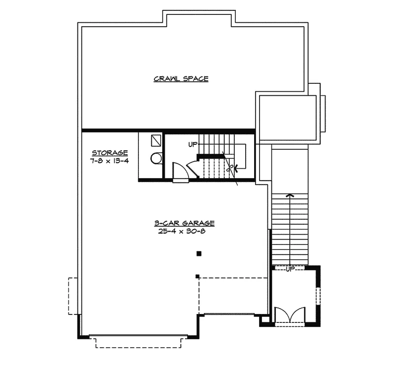 Contemporary House Plan Lower Level Floor - Gramercy Place Craftsman Home 071D-0134 - Search House Plans and More