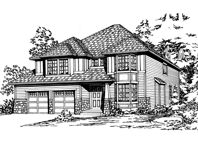 Luxurious Craftsman Home With Bay Window