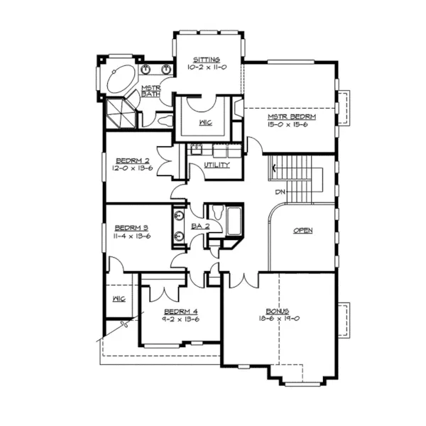 Modern House Plan Second Floor - Fawn Ridge Craftsman Tudor Home 071D-0137 - Search House Plans and More