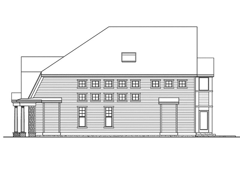Farmhouse Plan Right Elevation - Plum Grove Luxury Country Home 071D-0138 - Shop House Plans and More