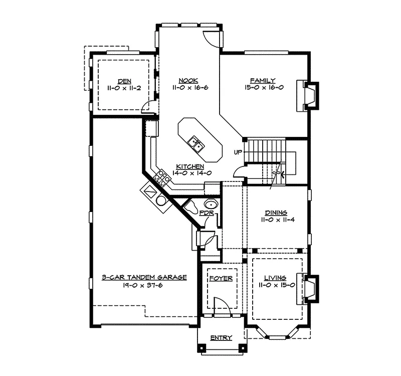 Craftsman House Plan First Floor - Everett Crest Luxury Home 071D-0140 - Search House Plans and More