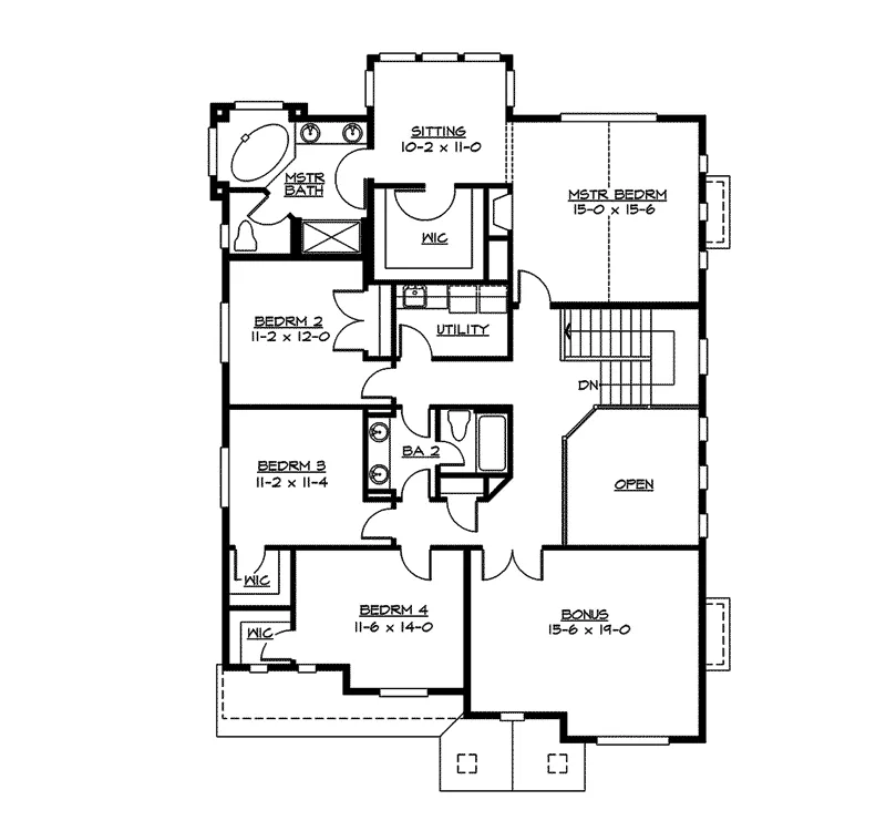 Craftsman House Plan Second Floor - Everett Crest Luxury Home 071D-0140 - Search House Plans and More