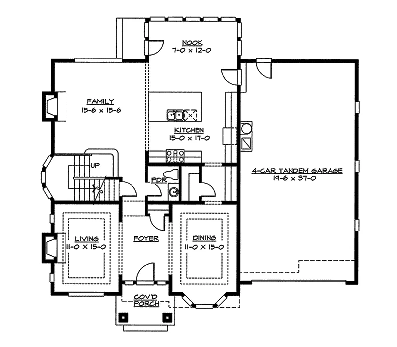Contemporary House Plan First Floor - Lewisham Tudor Home 071D-0141 - Shop House Plans and More