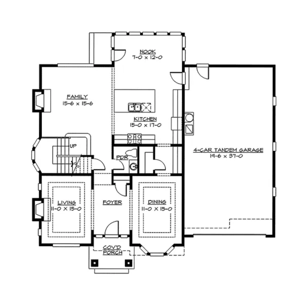 Southern House Plan First Floor - Lewisham Tudor Home 071D-0141 - Shop House Plans and More