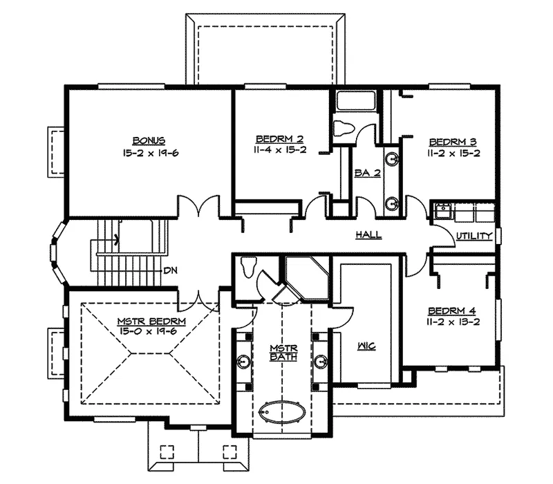 Southern House Plan Second Floor - Lewisham Tudor Home 071D-0141 - Shop House Plans and More
