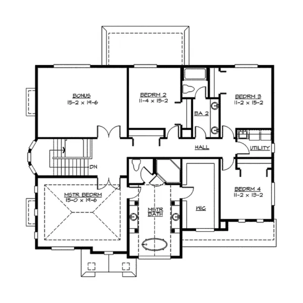 Southern House Plan Second Floor - Lewisham Tudor Home 071D-0141 - Shop House Plans and More