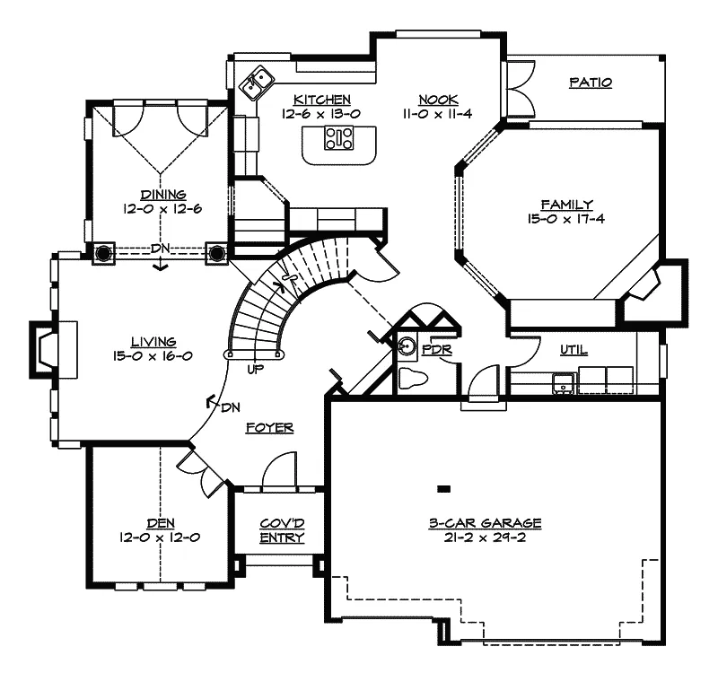 Modern House Plan First Floor - Mulberry Green Luxury Home 071D-0144 - Shop House Plans and More