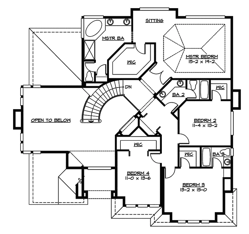 Modern House Plan Second Floor - Mulberry Green Luxury Home 071D-0144 - Shop House Plans and More