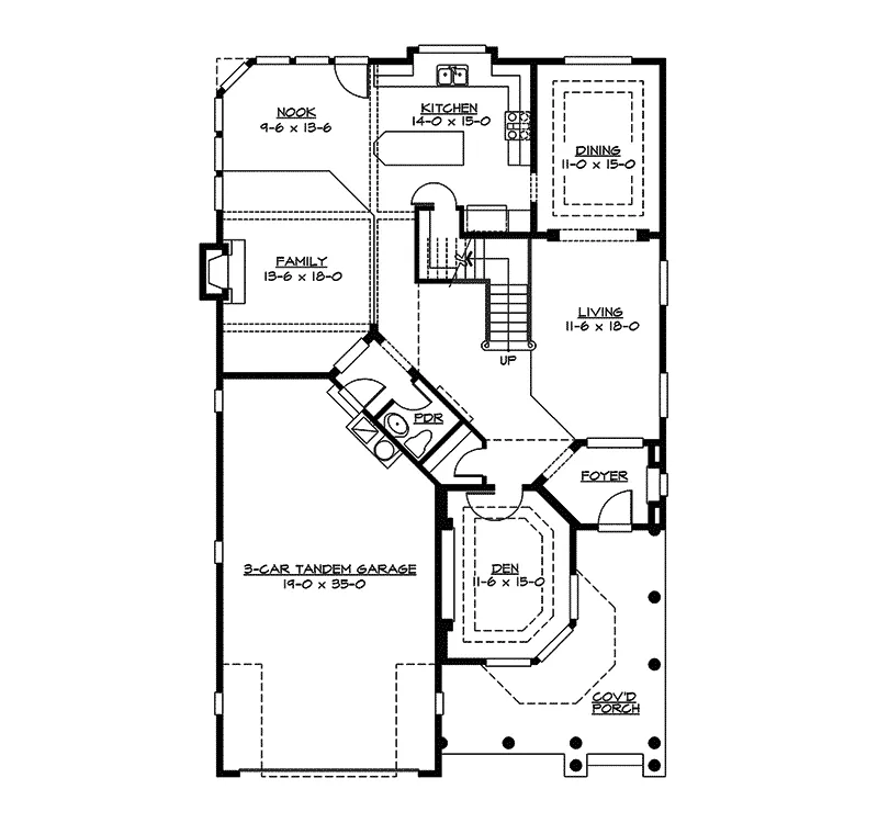 Victorian House Plan First Floor - Parkshire Victorian Farmhouse 071D-0145 - Shop House Plans and More
