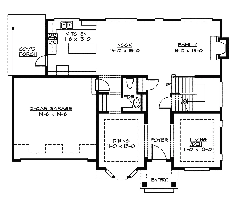 Craftsman House Plan First Floor - Glenshire Craftsman Home 071D-0146 - Search House Plans and More