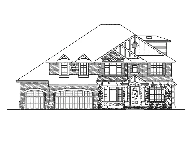 Traditional House Plan Front Elevation - Glenshire Craftsman Home 071D-0146 - Search House Plans and More