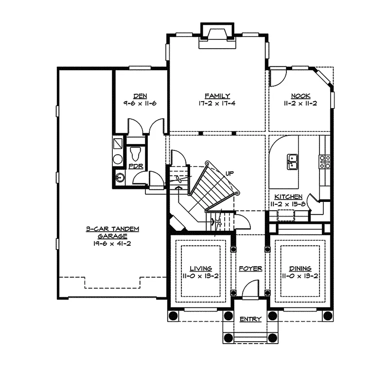 Adobe House Plans & Southwestern Home Design First Floor - Hereford Point Sunbelt Home 071D-0147 - Search House Plans and More