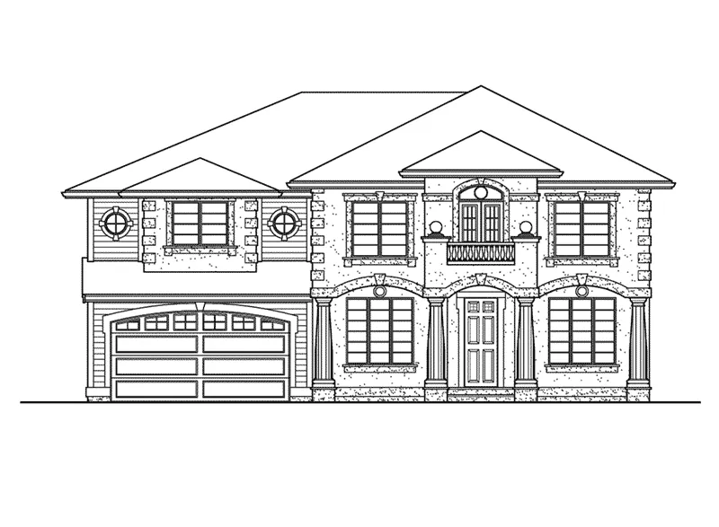 Traditional House Plan Front Elevation - Hereford Point Sunbelt Home 071D-0147 - Search House Plans and More