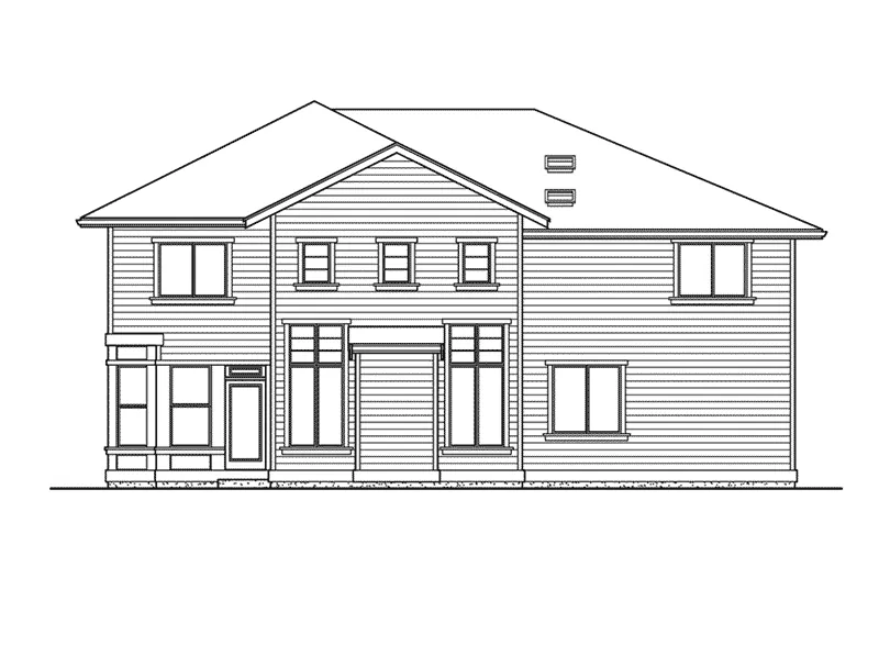 Traditional House Plan Rear Elevation - Hereford Point Sunbelt Home 071D-0147 - Search House Plans and More
