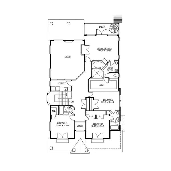 Shingle House Plan Second Floor - Valley Forge Craftsman Home 071D-0149 - Shop House Plans and More