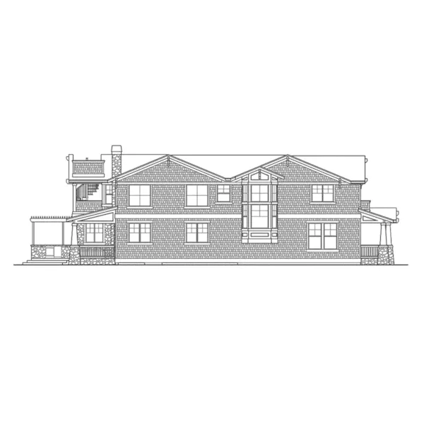 Shingle House Plan Left Elevation - Valley Forge Craftsman Home 071D-0149 - Shop House Plans and More