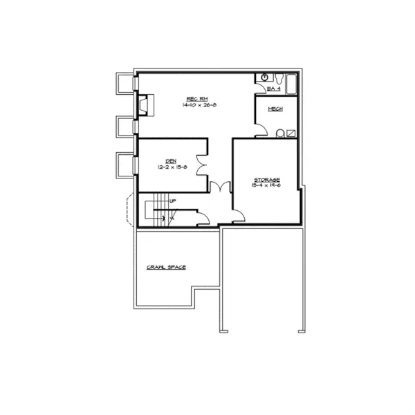 Shingle House Plan Lower Level Floor - Valley Forge Craftsman Home 071D-0149 - Shop House Plans and More