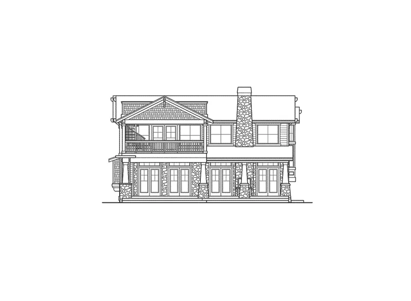 Modern House Plan Rear Elevation - Valley Forge Craftsman Home 071D-0149 - Shop House Plans and More