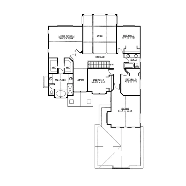 Shingle House Plan Second Floor - Lester Manor Traditional Home 071D-0150 - Shop House Plans and More