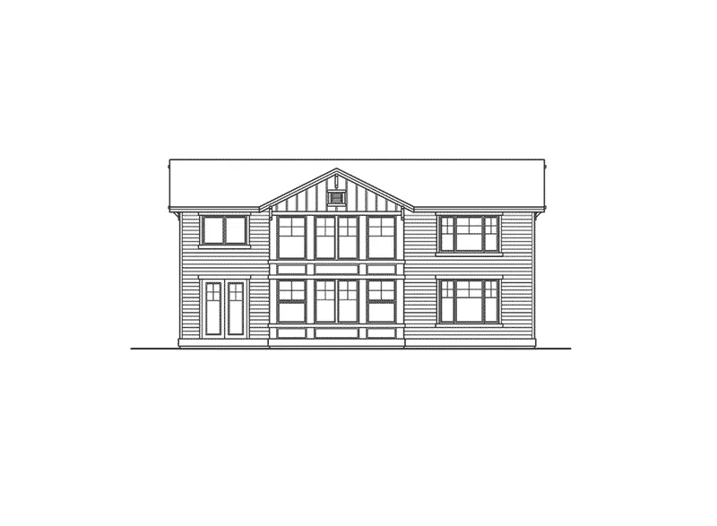 Arts & Crafts House Plan Rear Elevation - Lester Manor Traditional Home 071D-0150 - Shop House Plans and More
