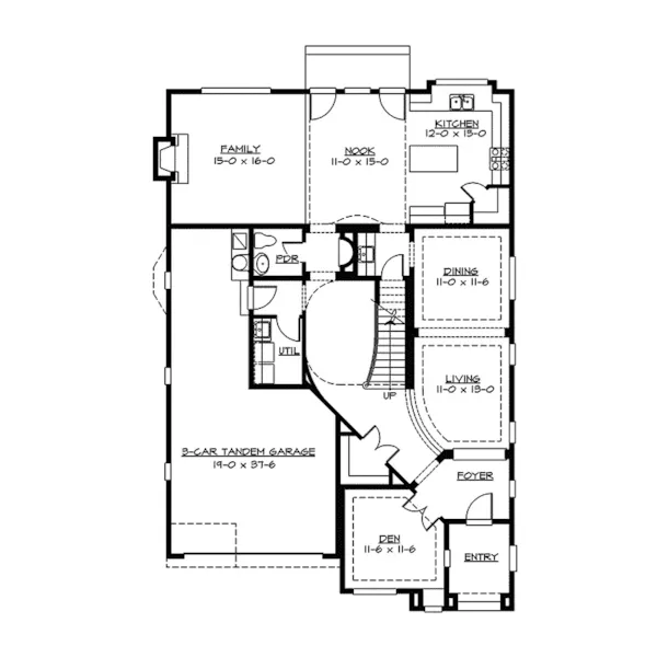 English Cottage House Plan First Floor - Royal Pines English Cottage 071D-0151 - Shop House Plans and More