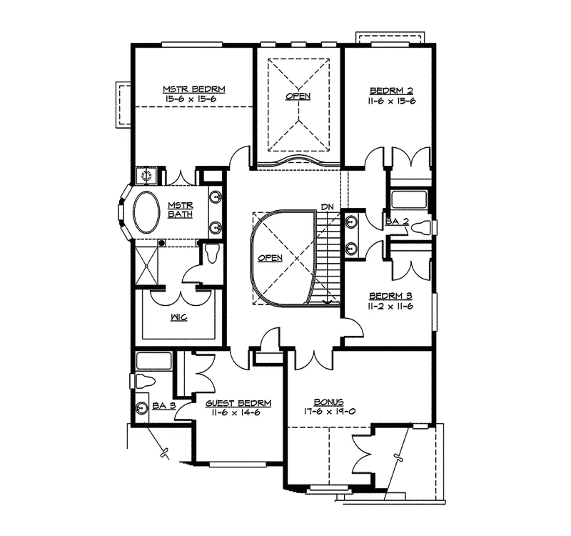European House Plan Second Floor - Royal Pines English Cottage 071D-0151 - Shop House Plans and More