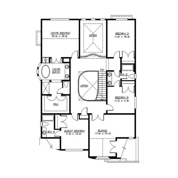 English Cottage House Plan Second Floor - Royal Pines English Cottage 071D-0151 - Shop House Plans and More