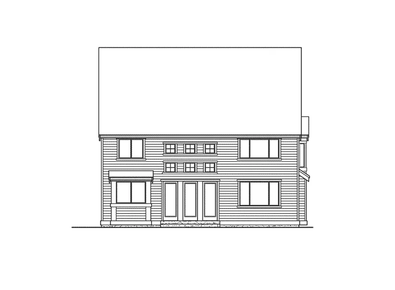 English Cottage House Plan Rear Elevation - Royal Pines English Cottage 071D-0151 - Shop House Plans and More